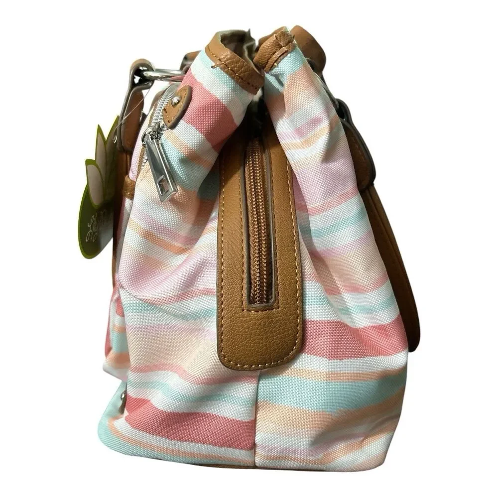Lily Bloom Maggie Satchel Painted Stripe Eco Friendly NWT MSRP $75